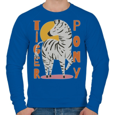 PRINTFASHION Tigris póni - zebra - Férfi pulóver - Királykék férfi pulóver, kardigán