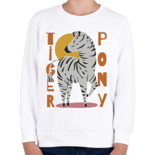 PRINTFASHION Tigris póni - zebra - Gyerek pulóver - Fehér gyerek pulóver, kardigán