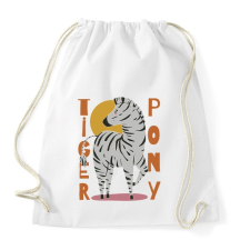 PRINTFASHION Tigris póni - zebra - Sportzsák, Tornazsák - Fehér tornazsák