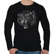 PRINTFASHION Tigris portré - Férfi hosszú ujjú póló - Fekete
