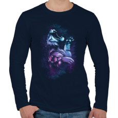 PRINTFASHION Tigriscsapás - Férfi hosszú ujjú póló - Sötétkék