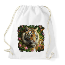 PRINTFASHION Tigrisfej - Sportzsák, Tornazsák - Fehér tornazsák