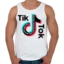 PRINTFASHION Tik Tok - Férfi atléta - Fehér atléta, trikó
