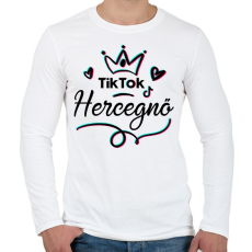 PRINTFASHION Tik Tok Hercegnő - Férfi hosszú ujjú póló - Fehér