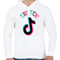PRINTFASHION Tik Tok logo - Férfi kapucnis pulóver - Fehér