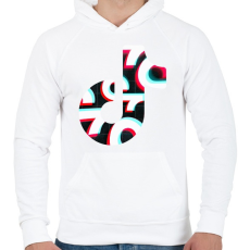 PRINTFASHION Tik Tok logo - Férfi kapucnis pulóver - Fehér