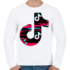 PRINTFASHION Tik Tok logo - Férfi pulóver - Fehér férfi pulóver, kardigán