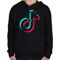 PRINTFASHION Tik Tok logo - Gyerek kapucnis pulóver - Fekete