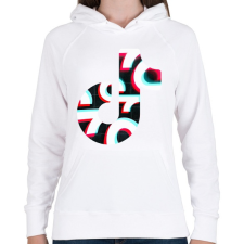 PRINTFASHION Tik Tok logo - Női kapucnis pulóver - Fehér női pulóver, kardigán