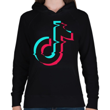 PRINTFASHION Tik Tok logo - Női kapucnis pulóver - Fekete női pulóver, kardigán