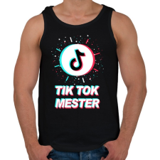 PRINTFASHION Tik Tok Mester - Férfi atléta - Fekete atléta, trikó