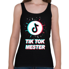 PRINTFASHION Tik Tok Mester - Női atléta - Fekete női trikó