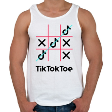PRINTFASHION Tik Tok Toe - Férfi atléta - Fehér