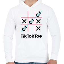 PRINTFASHION Tik Tok Toe - Férfi kapucnis pulóver - Fehér férfi pulóver, kardigán