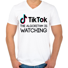 PRINTFASHION tiktok2 - Férfi V-nyakú póló - Fehér férfi póló