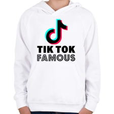 PRINTFASHION Tiktok Famous - Gyerek kapucnis pulóver - Fehér gyerek pulóver, kardigán