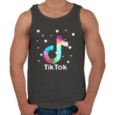 PRINTFASHION Tiktok fehér szivecskékkel - Férfi atléta - Sötétszürke
