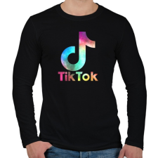PRINTFASHION Tiktok galaxy - Férfi hosszú ujjú póló - Fekete férfi póló