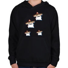 PRINTFASHION Tiktok mexikói cica - Gyerek kapucnis pulóver - Fekete gyerek pulóver, kardigán