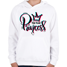 PRINTFASHION TikTok Princess - Gyerek kapucnis pulóver - Fehér