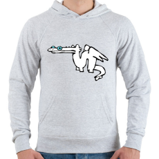 PRINTFASHION tiktok sárkány meme fehér (páros) - Férfi kapucnis pulóver - Sport szürke