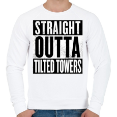 PRINTFASHION Tilted Towers - Férfi pulóver - Fehér