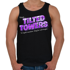 PRINTFASHION Tilted town - Férfi atléta - Fekete atléta, trikó