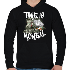 PRINTFASHION time is money - Férfi kapucnis pulóver - Fekete