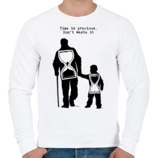 PRINTFASHION Time is precious, don't waste it - Férfi pulóver - Fehér férfi pulóver, kardigán