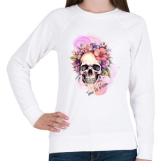 PRINTFASHION Time to bloom - Női pulóver - Fehér