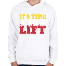 PRINTFASHION Time to lift - Gyerek kapucnis pulóver - Fehér
