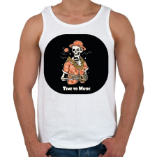 PRINTFASHION Time to Music - Gitáros csontváz - Férfi atléta - Fehér atléta, trikó