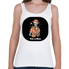 PRINTFASHION Time to Music - Gitáros csontváz - Női atléta - Fehér női trikó