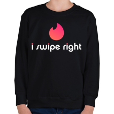 PRINTFASHION Tinder: I Swipe Right - Gyerek pulóver - Fekete gyerek pulóver, kardigán