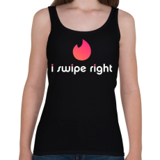 PRINTFASHION Tinder: I Swipe Right - Női atléta - Fekete