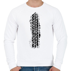 PRINTFASHION Tire Tread skid - Férfi pulóver - Fehér