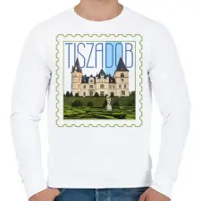 PRINTFASHION Tiszadob - Férfi pulóver - Fehér férfi pulóver, kardigán