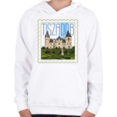 PRINTFASHION Tiszadob - Gyerek kapucnis pulóver - Fehér