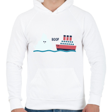 PRINTFASHION Titanic boop - Férfi kapucnis pulóver - Fehér férfi pulóver, kardigán