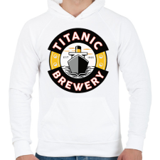 PRINTFASHION Titanic brewery - Férfi kapucnis pulóver - Fehér férfi pulóver, kardigán