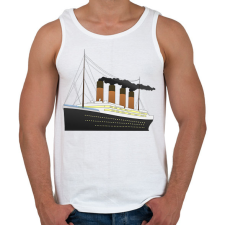 PRINTFASHION Titanic - Férfi atléta - Fehér atléta, trikó