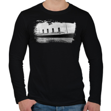 PRINTFASHION Titanic hajó - Férfi hosszú ujjú póló - Fekete férfi póló