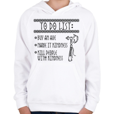 PRINTFASHION To do list - viking - Gyerek kapucnis pulóver - Fehér