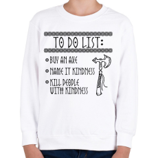 PRINTFASHION To do list - viking - Gyerek pulóver - Fehér