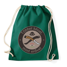 PRINTFASHION Többet késsel, mint erővel!  - Sportzsák, Tornazsák - Sötétzöld tornazsák