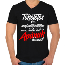 PRINTFASHION tökéletes apa fehér - Férfi V-nyakú póló - Fekete