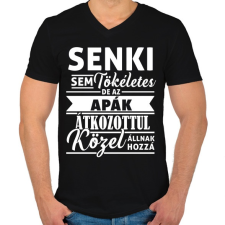 PRINTFASHION Tökéletes APA - Férfi V-nyakú póló - Fekete férfi póló