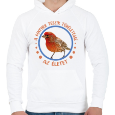 PRINTFASHION Tökéletes élet - Pinty - Férfi kapucnis pulóver - Fehér férfi pulóver, kardigán