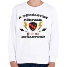 PRINTFASHION Tökéletes férfi - Gyerek pulóver - Fehér