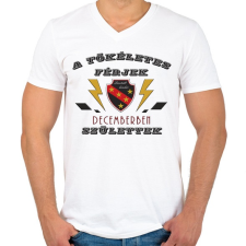 PRINTFASHION Tökéletes férjek december - Férfi V-nyakú póló - Fehér férfi póló